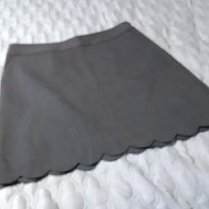 Loft Short Skirt Gray with Scalloped Hem